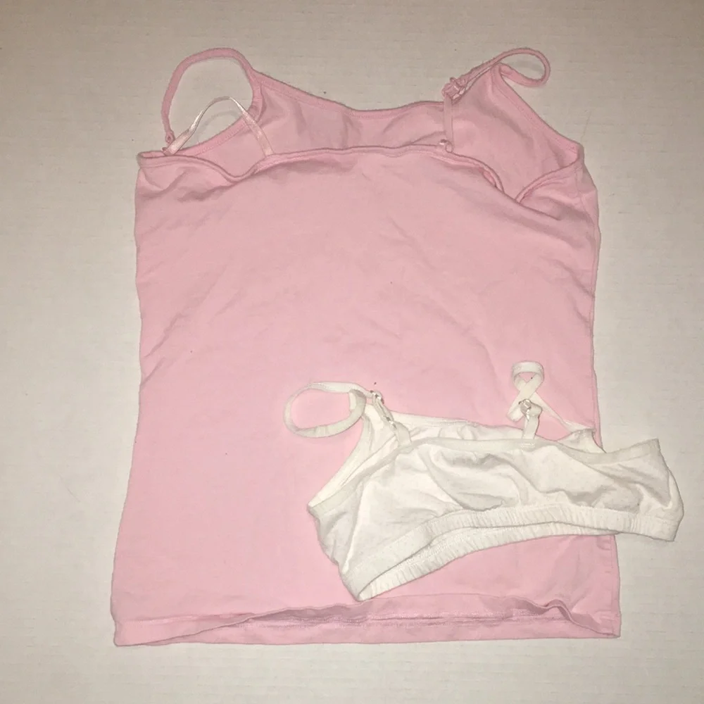 NWOT Pink Camisole with White Bralette Set | size 10-12